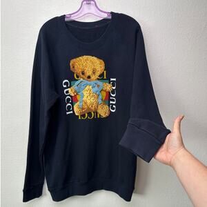 Gucci Black Teddy Bear Bow Women’s US L Long Line Sweater